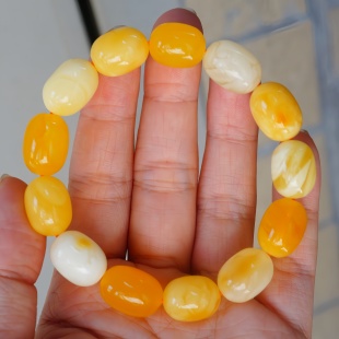 正品 天然俄料高品质多宝蜜蜡11mm枣珠手串文玩收藏工艺珠宝饰品