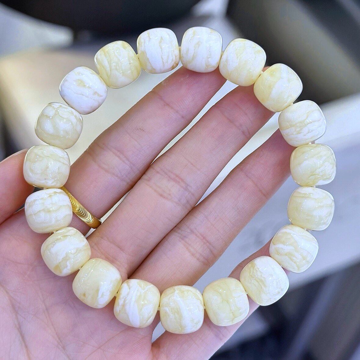 正品天然俄料精品同料虎皮纹千层雪蜜蜡12mm老型手串文玩珠宝饰品