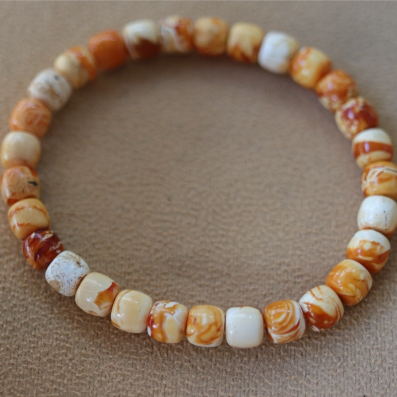 正品天然俄料精品石膏蜡蜜蜡7mm老型手链女款文玩时尚珠宝饰品