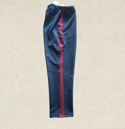 藏蓝裤宽酒红杠裤腿宽松直筒中小学生校服裤春秋新款运动休闲定制