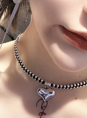 s925女桃心手工编织小众设计项链