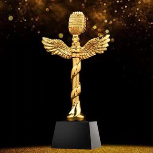 定制小众包邮活动原装音乐唱歌演说讲师主持比赛刻字天使金话筒