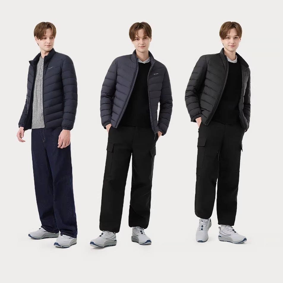 坦博尔新款轻薄无帽立领羽绒服