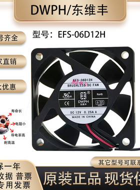 DWPH东维丰 6cm厘米 12V 0.25A 6025 EFS-06D12H电源静音滚珠风扇