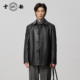雪豹真皮皮衣男头层鹿皮商务轻奢时尚 休闲体制内翻领行政夹克外套