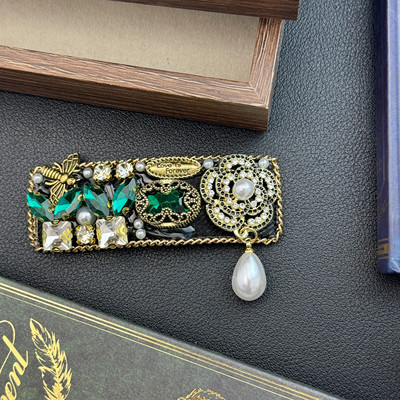 铜合金8145复古山茶花发夹