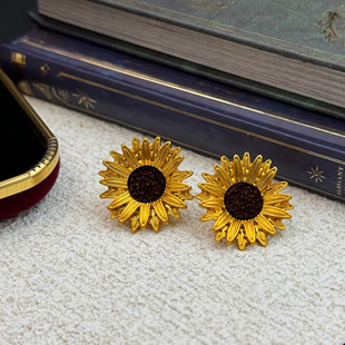 铜合金 向日葵耳饰 8087