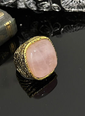 铜合金8375复古淡粉开口戒指