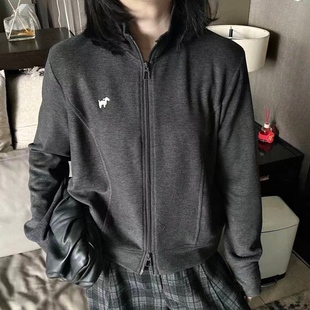 立领百搭卫衣双头拉链刺绣打底衫 冬季 8205 轻奢高端定制