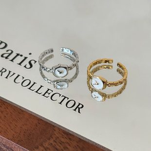 反向的钟~ 手表链条戒指开口可调节小众设计高级感送女友新年礼物