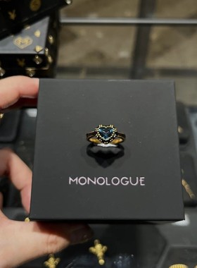 新品海洋之心戒指食戒高级感百搭气黑金戒指