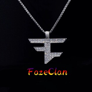 酷男生朋友吊坠生日礼物 项链s925纯银情侣csgo潮流时尚 FAZE CLAN