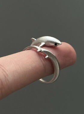 Vintage |Shark Ring 长尾鲨鲨鱼戒指小众设计高级感百搭开口指环