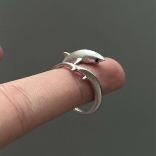 Vintage |Shark Ring 长尾鲨鲨鱼戒指小众设计高级感百搭开口指环