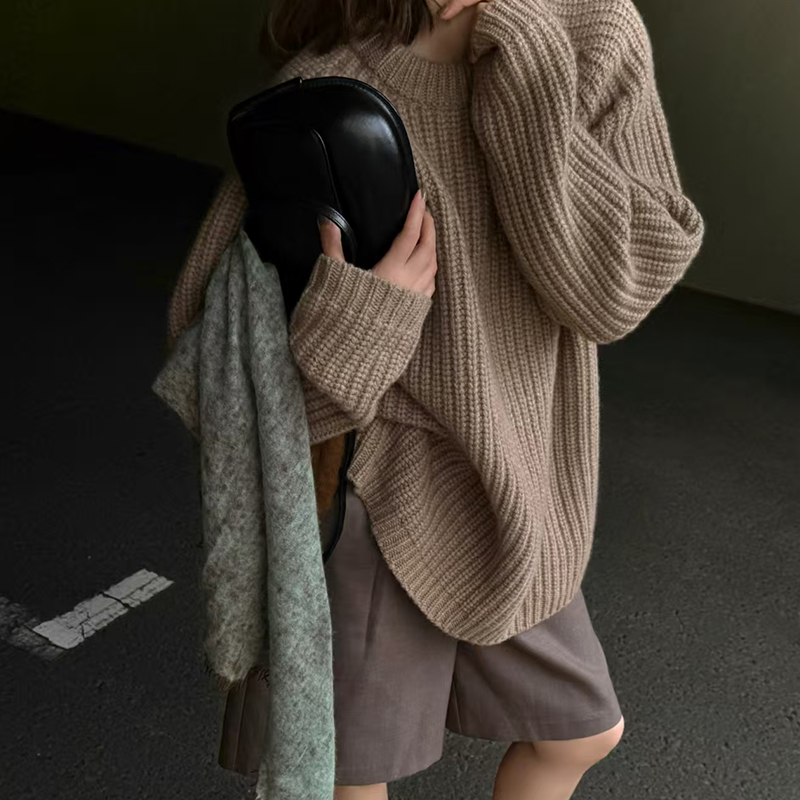 阿树家 阿水 0328|私服系列 咖色+重磅粗针羊绒毛衣 到样衣后开售