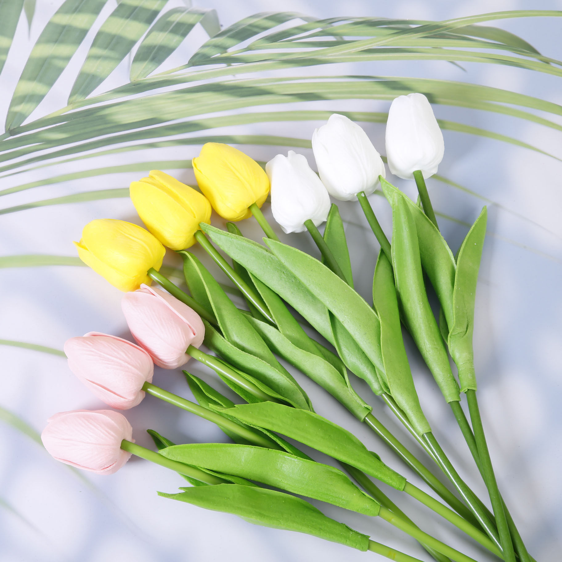 INS风PU手感仿真郁金香 假花拍照道具摆拍摆件简约家居装饰摄影