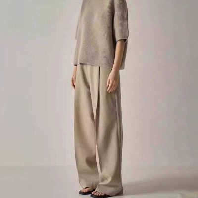 阔腿垂感拖地裤休闲裤女极简风