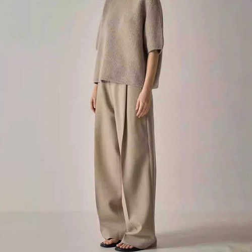 阔腿垂感拖地裤休闲裤女极简风
