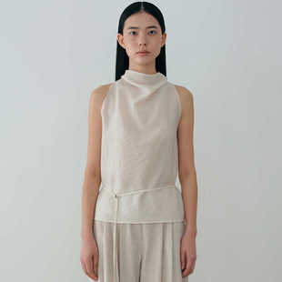 MOIA背心吊带女2025春夏季新款设计感小众宽松女装无袖系带上衣女