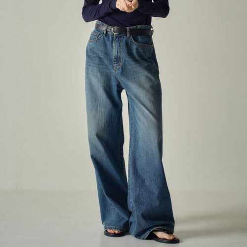 新款高腰显瘦直筒阔腿拖地长裤