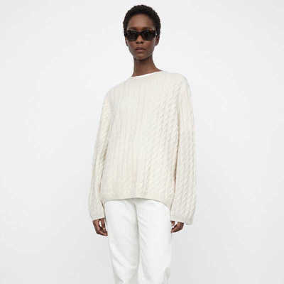 圆领加厚宽松慵懒麻花针织打底衫