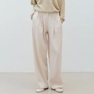 nothing written休闲裤女2025夏季新款设计感moia高腰直筒阔腿裤