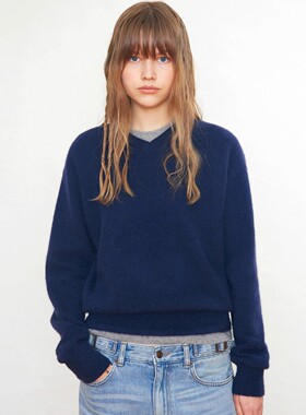 nothing written毛衣女2025秋冬新款高级感拼接小个子羊毛针织衫