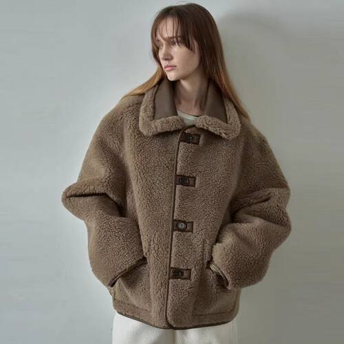 两面穿外套羊羔毛皮毛一体