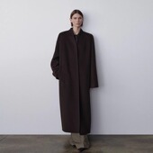 ROW羊绒大衣女春秋羊毛风衣显瘦高级过膝V领休闲暗扣双面毛呢外套