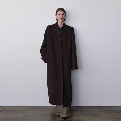 暗扣羊绒双面毛呢大衣百搭