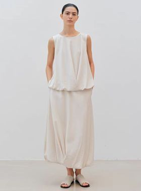 nothing written无袖背心女2025春夏新款设计感moia褶皱衬衫上衣