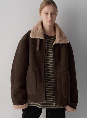 facade pattern皮毛一体外套女秋冬新款高级感加厚保暖羊羔毛皮衣