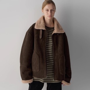 facade pattern皮毛一体外套女秋冬新款高级感加厚保暖羊羔毛皮衣