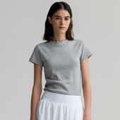 韩版 简约小众设计纯色休闲圆领白色上衣 新款 短袖 T恤女2025春秋季