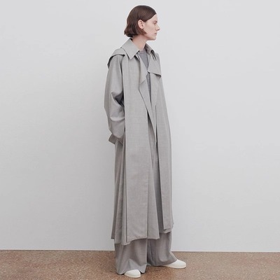 宽松收腰显瘦新款大翻领风衣