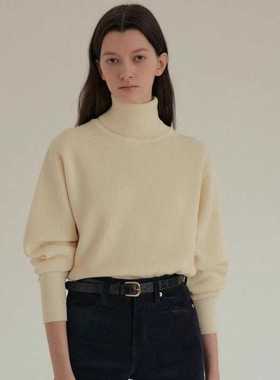 LEROBE 高领毛衣女2025秋冬新款修身内搭小众设计师针织衫上衣女