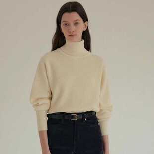 LEROBE 高领毛衣女2025秋冬新款修身内搭小众设计师针织衫上衣女