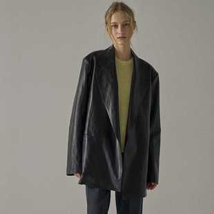 新款 2025年春秋季 西装 皮衣女宽松长袖 小众上衣女 ROW 女装 外套女装