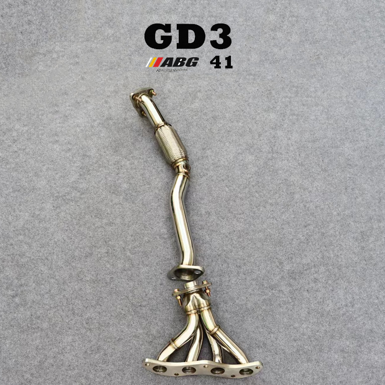 ABG适用于本田飞度GD3改装不锈钢汽车排气管直通芭蕉前段增大声浪