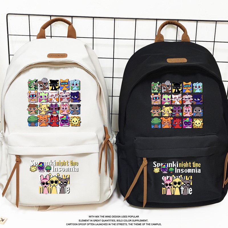 Sprunki 节奏盒子周边卡通双肩背包小学初高中学生书包大容量女生