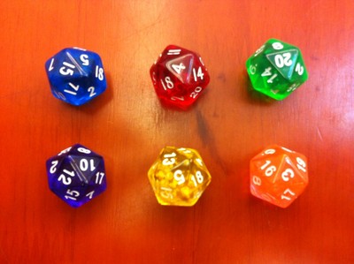 20面骰子透明红二十面色子甩子筛子小礼品多面骰子D20攻击值色子