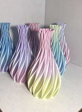 北欧式3d打印仿陶瓷塑料花瓶插花花器创意装饰品摆件花瓶ins风