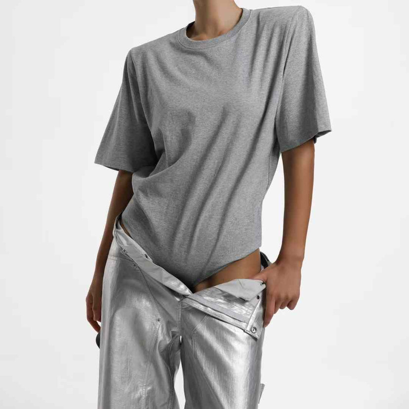 PAPERMOON 韩国代购2026春装 东大门设计师款时尚垫肩短袖T恤连体