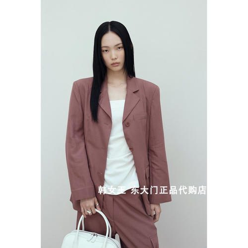BLOSSOM韩国代购2025春夏款女装 通勤时尚垫肩长袖薄款西装外套