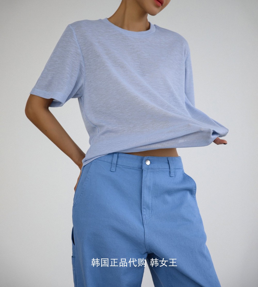 PAPERMOON 韩国代购2024夏款女装 百搭舒适透气薄款短袖T恤东大门