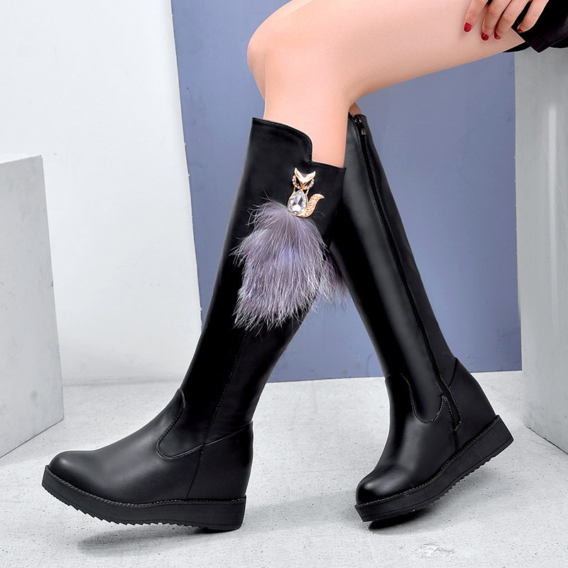 2019春秋冬季高筒靴平底側拉鏈騎士靴馬靴內增高長筒靴中靴女靴子在類目 女鞋, 靴子中 - 來自Buy2taobao.com提供專業的淘寶代購服務