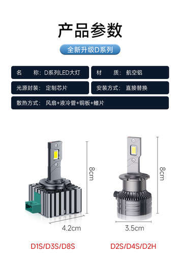 奥迪A4L A6L A5 A3 A8L Q3 Q5 Q7D3S氙气灯泡改装升级LED激光大灯