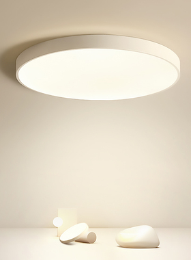 卧室灯现代简约主卧吸顶灯超薄圆形北欧leLd房间睡房灯书房灯极简