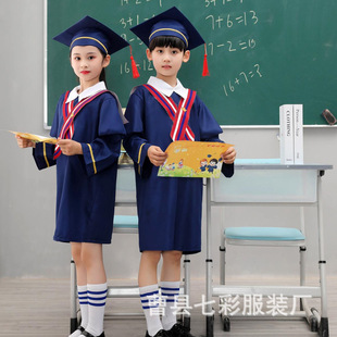 六一儿童博士服大合唱演出服幼儿园毕业照学士服中小学生表演服装