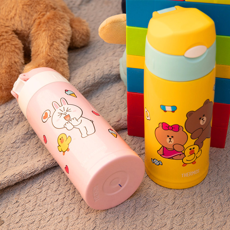 thermos/膳魔师儿童吸管保温杯婴儿两用学饮杯大容量水壶ffg-603